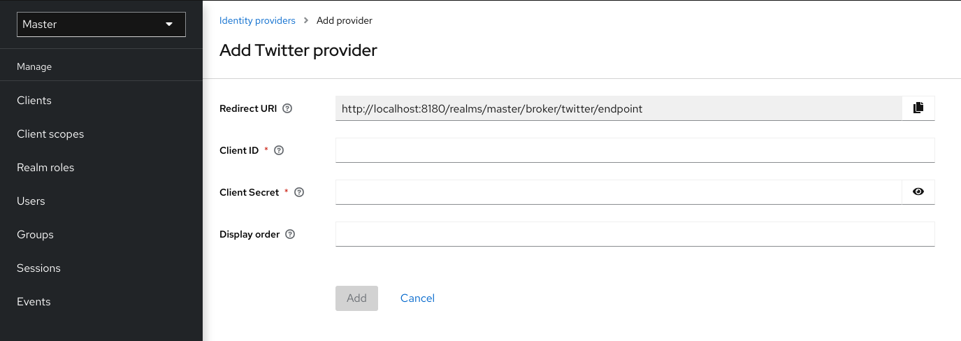 Add Identity Provider