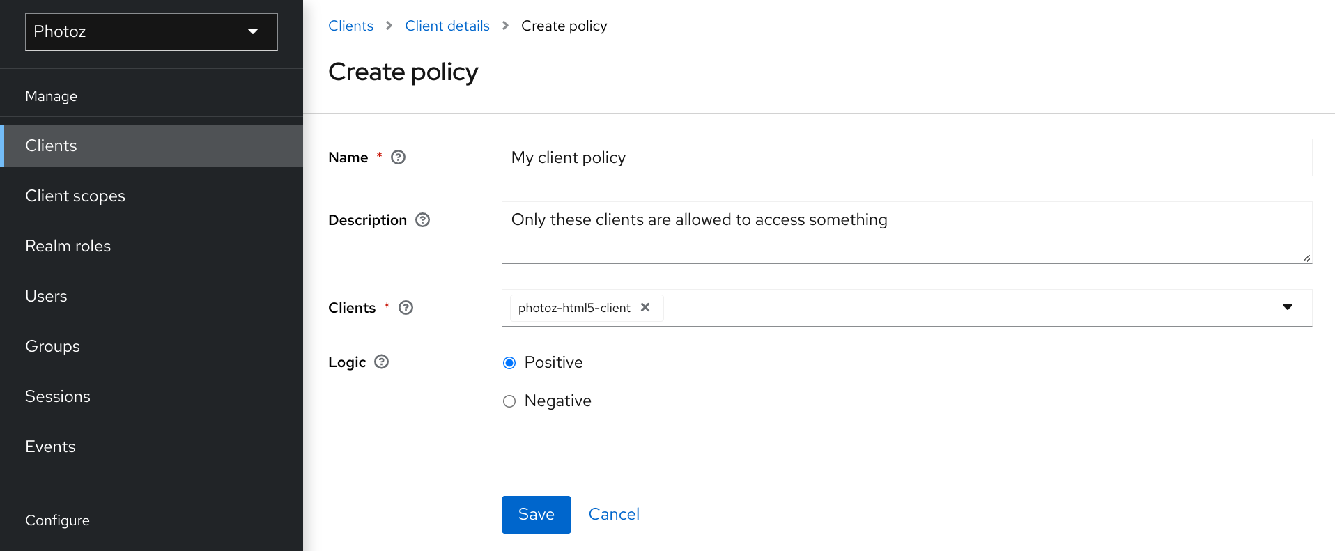 Add a Client Policy