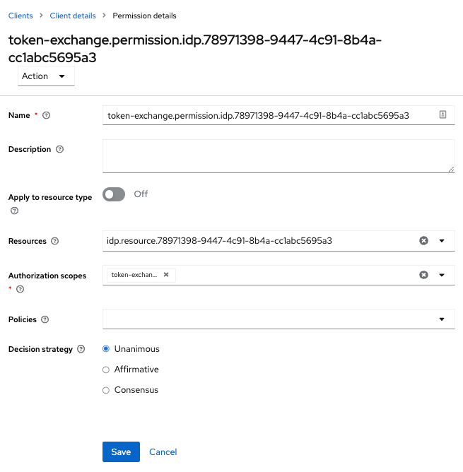 Identity Provider Exchange Permission Setup