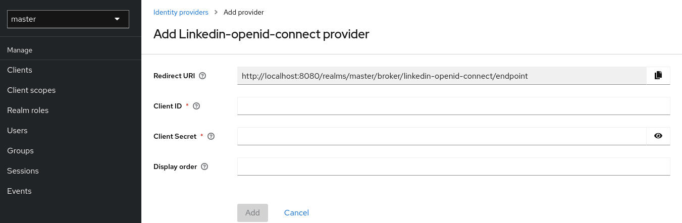 Add Identity Provider