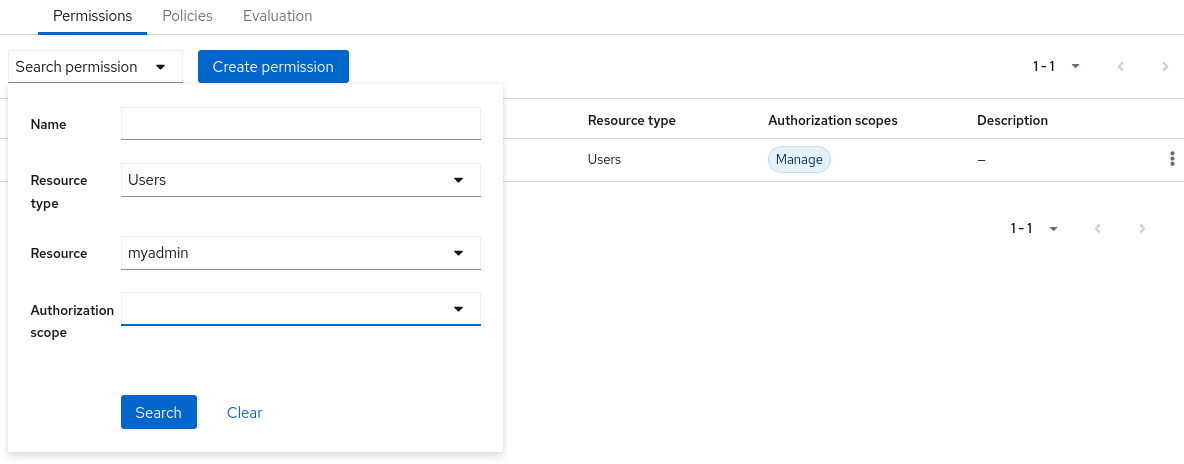 Fine grained permissions search
