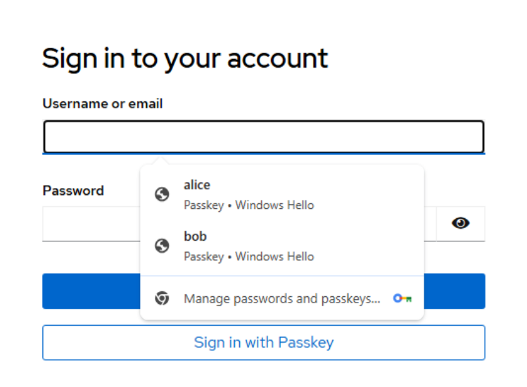 Passkey Authentication with Conditional UI Autofill using Chrome browser