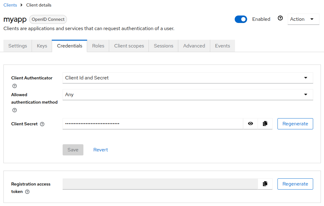 Credentials Tab