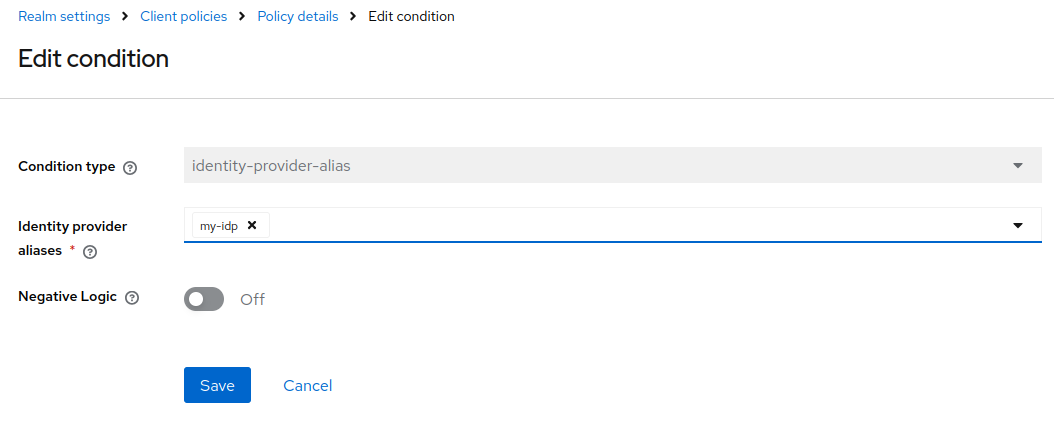 Identity provider condition