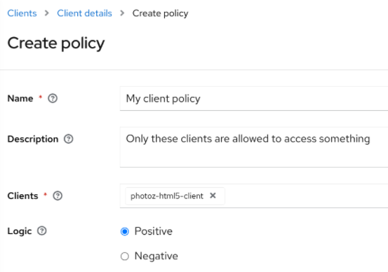 Add a Client Policy