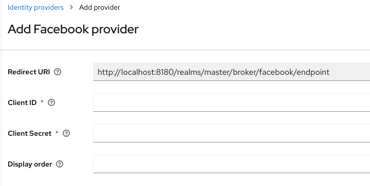 Add Facebook Identity Provider