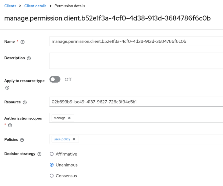 Fine grain client assign user policy