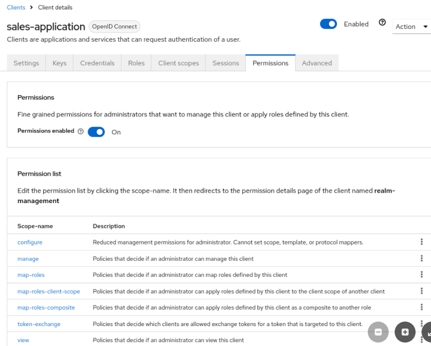 Fine grain permission tab