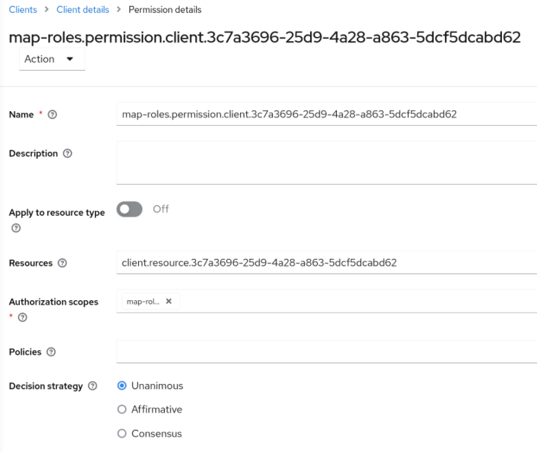 Fine grain map roles permission