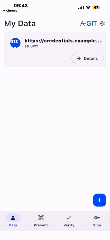Valera Wallet credential list