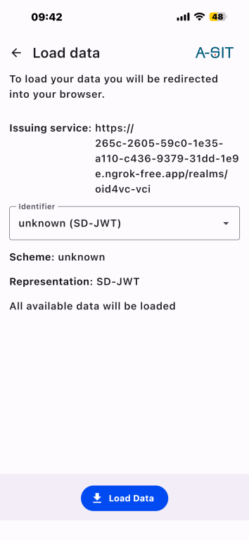 Valera Wallet credential offer after scanning QR code