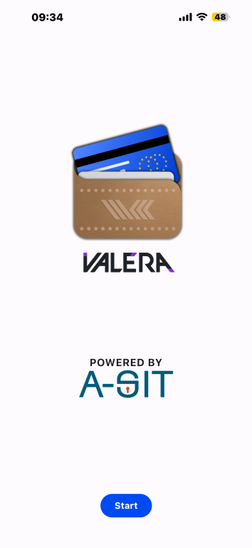 Valera Wallet start screen